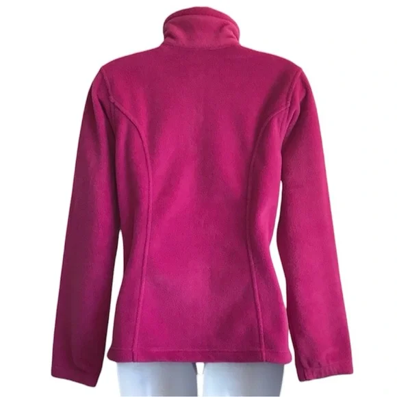 Columbia Women's Fuchsia Pink Fleece Full Zip Jacket with pockets size XS NWT - Picture 3 of 16